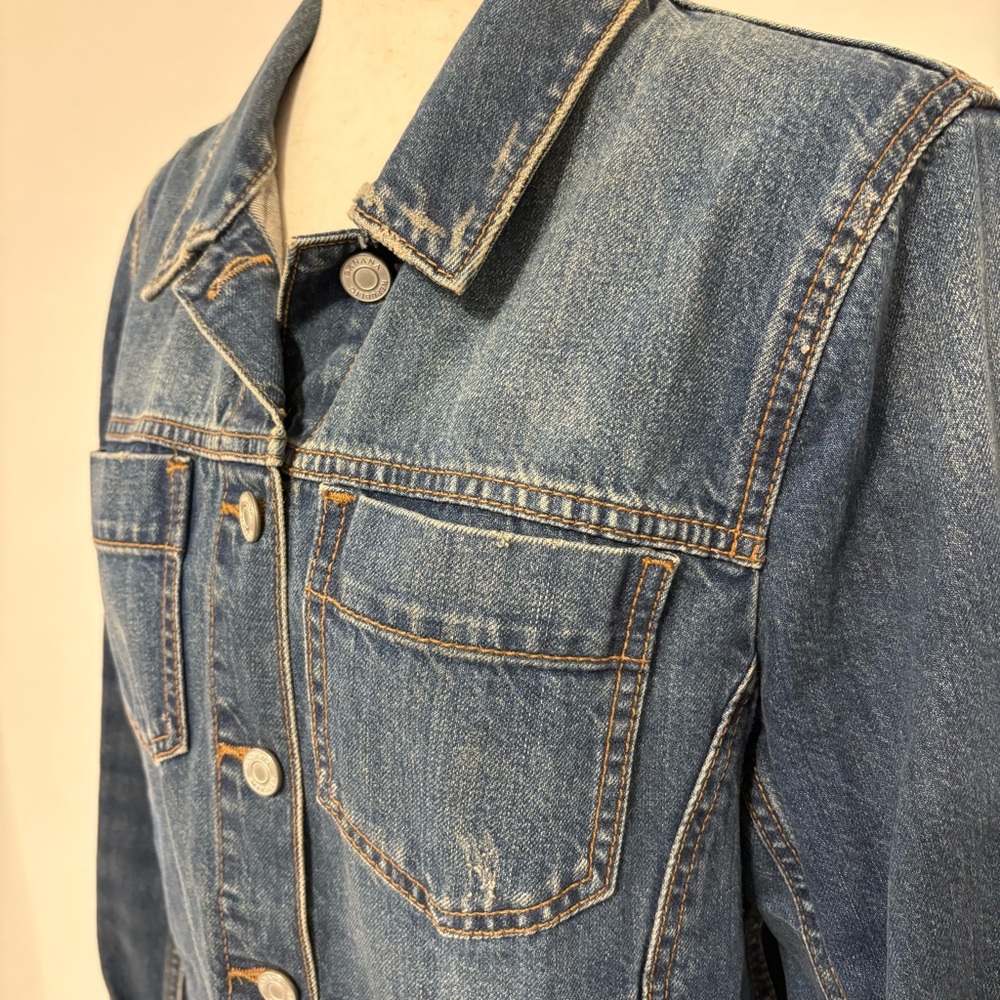 Banana Republic Classic Blue Denim 100% Cotton Jacket Sz L - Picture 2 of 7